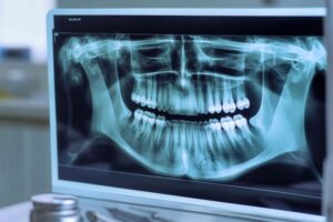 Dental X-ray displayed on computer monitor